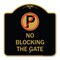 Signmission No Blocking Gate with Graphic, Black & Gold Aluminum Architectural Sign, 18" x 18", BG-1818-23850 A-DES-BG-1818-23850 - alternate 1